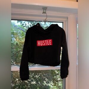 Black Cropped Hoodie